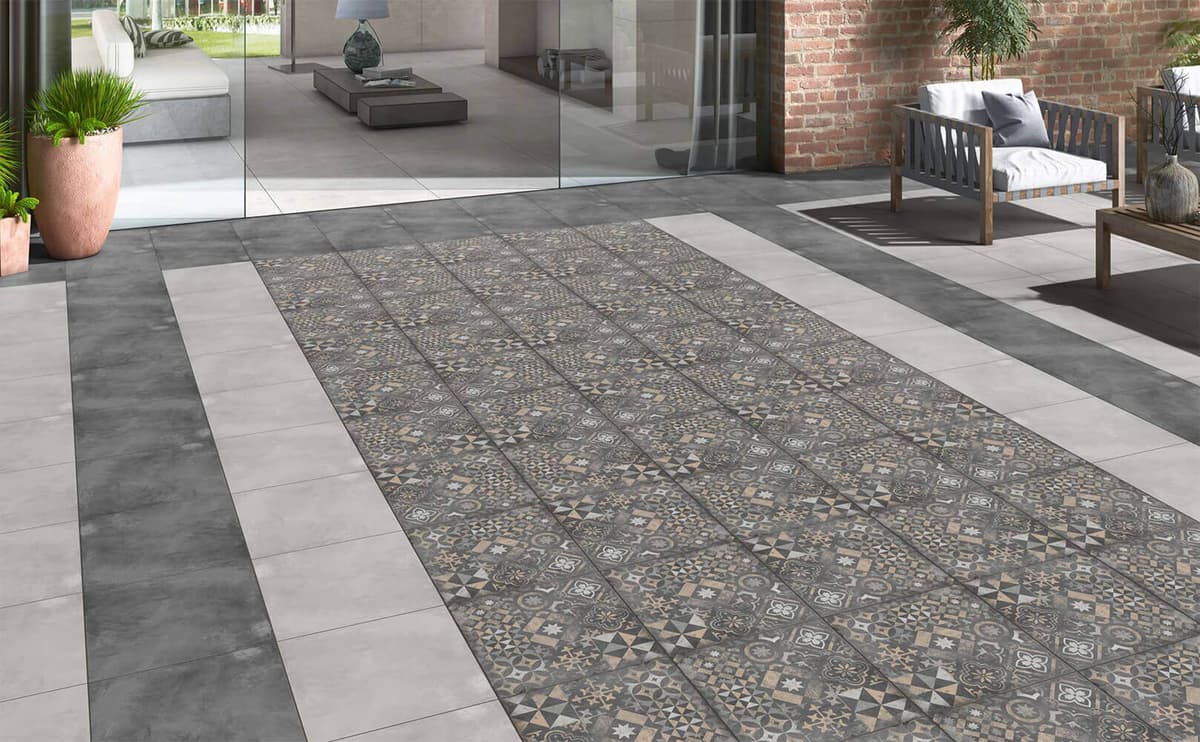 Decorative Patterned Outdoor Parking Tiles 300*300 