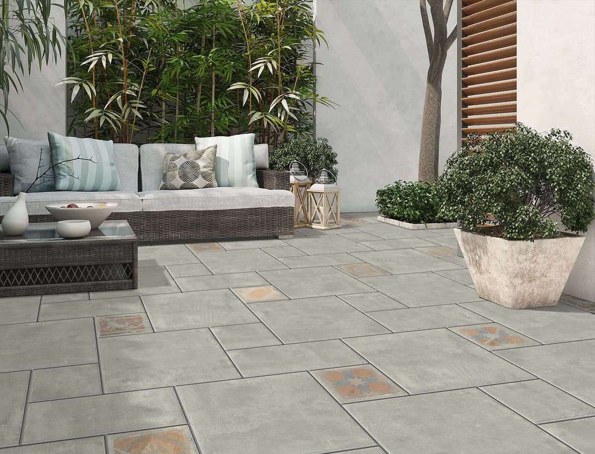 Grey Concrete Effect Outdoor Porcelain Paving Tiles 300*300