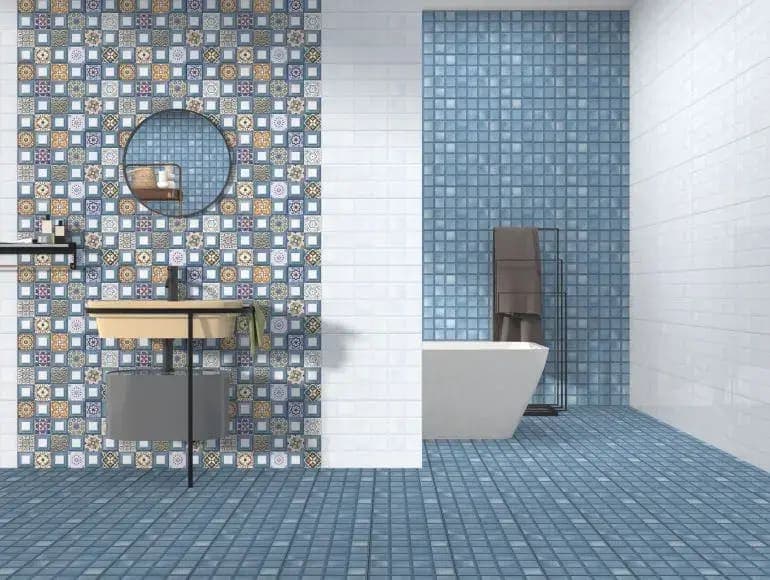 Blue Portuguese Pattern Mosaic Ceramic Wall and Floor Tiles 