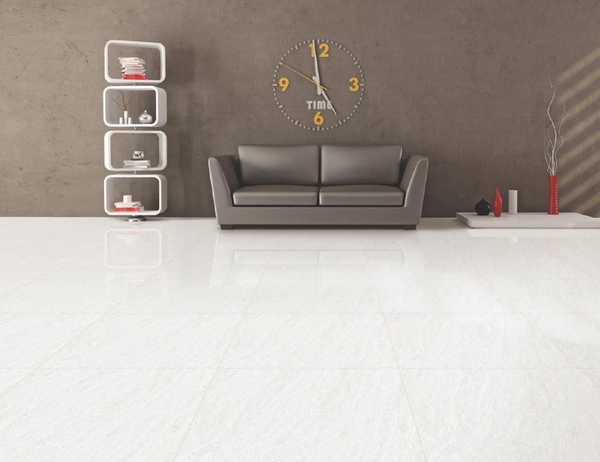 White Polished Vitrified Porcelain Floor Tiles 600*600