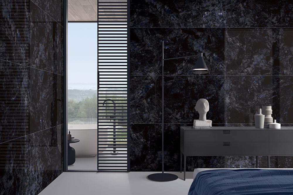 Black Marble Effect High Gloss Vitrified Wall Tiles 800*1600