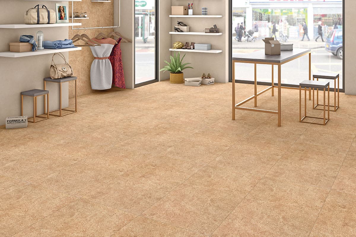 Beige Stone Effect Matte Porcelain Floor Tiles 600*600