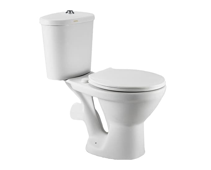 Two Piece Floor Mounted Ceramic Toilet with Dual Flush Cistern