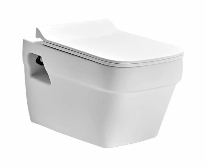 Wall Hung Ceramic Toilet with Slim Soft Close Seat
