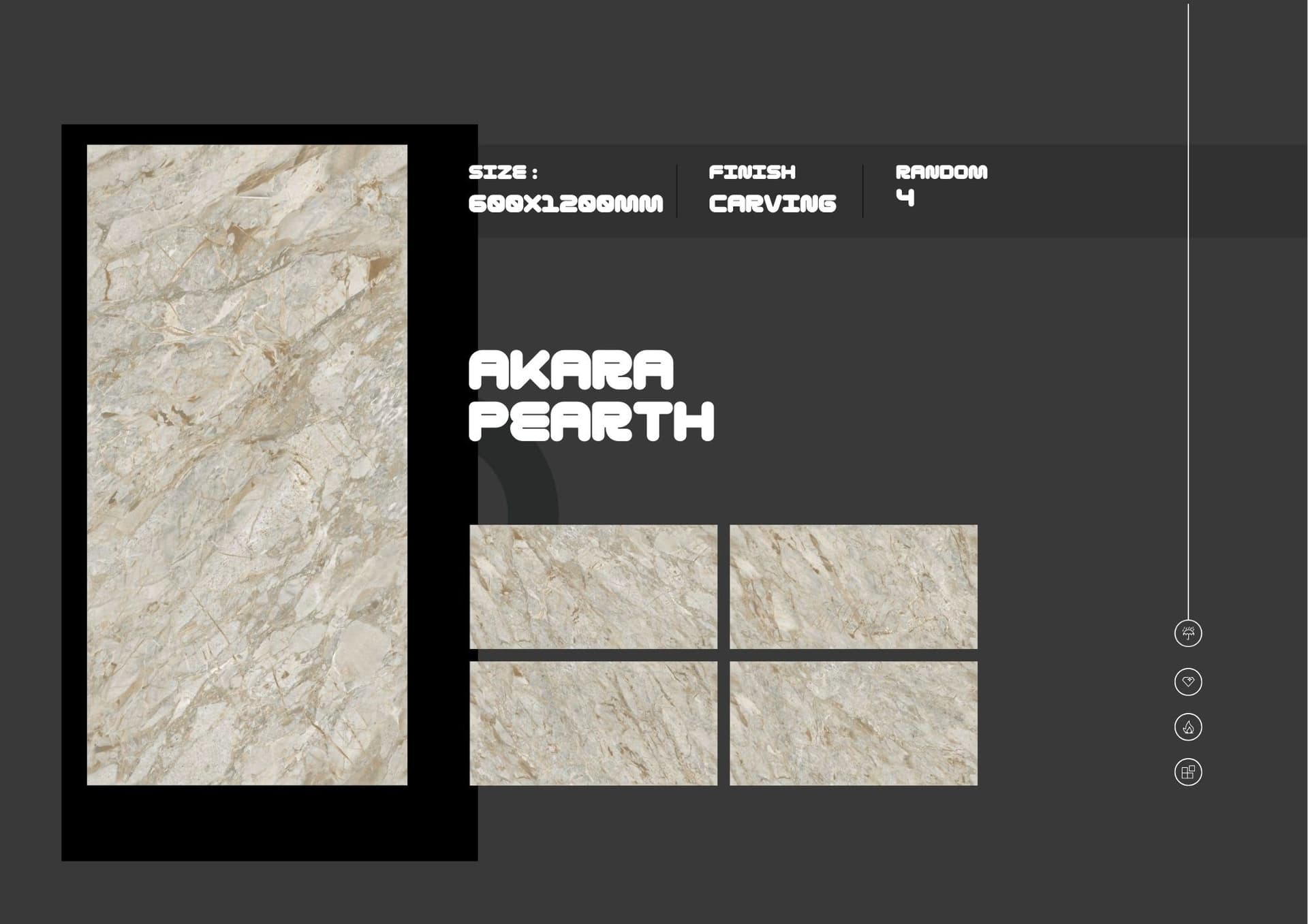 Akara Pearth Carving Finish Large Format Tile Design